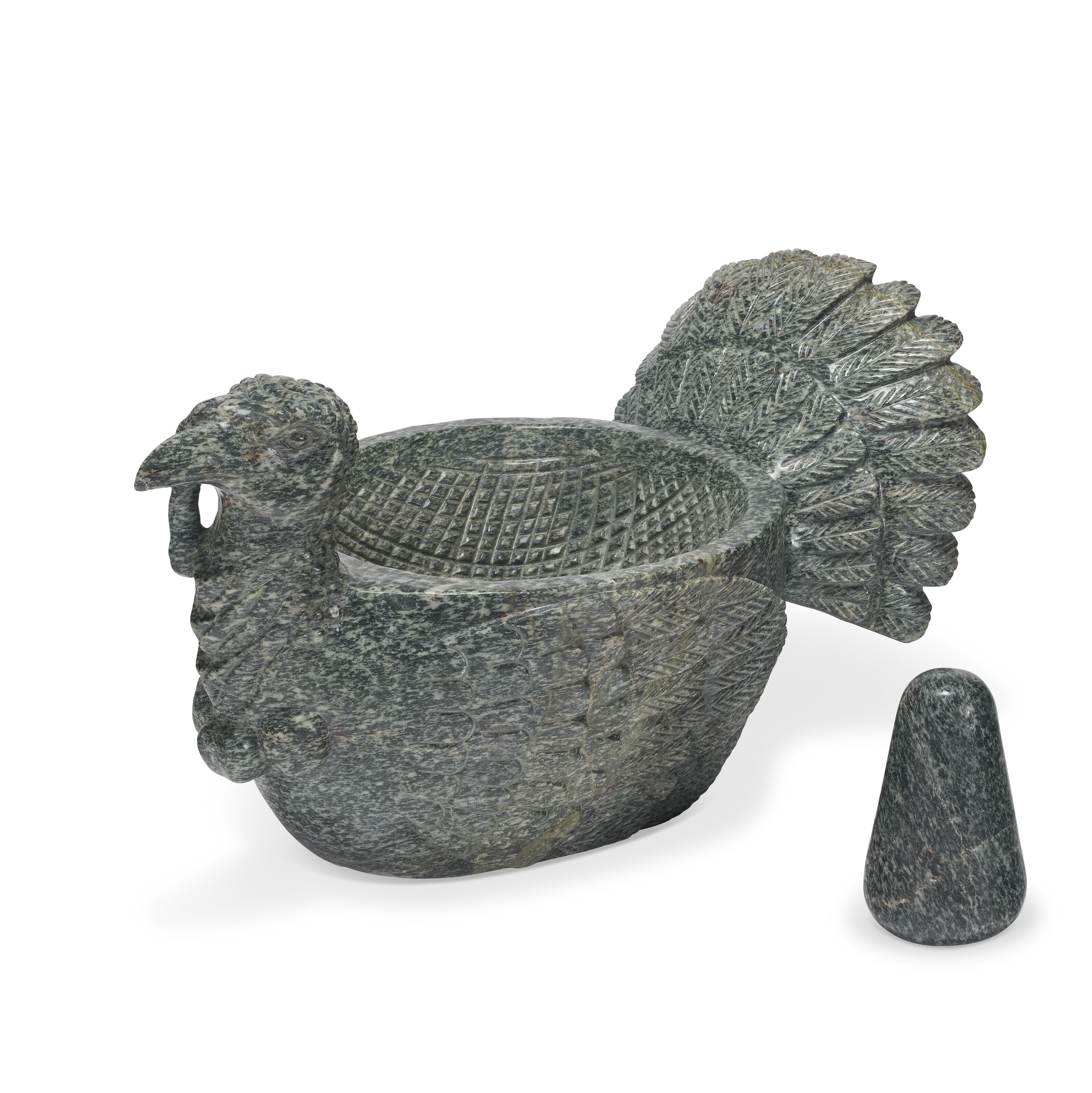 Artwork by José Trinidad Zagal Silva, Turkey Molcajete, Made of black marble