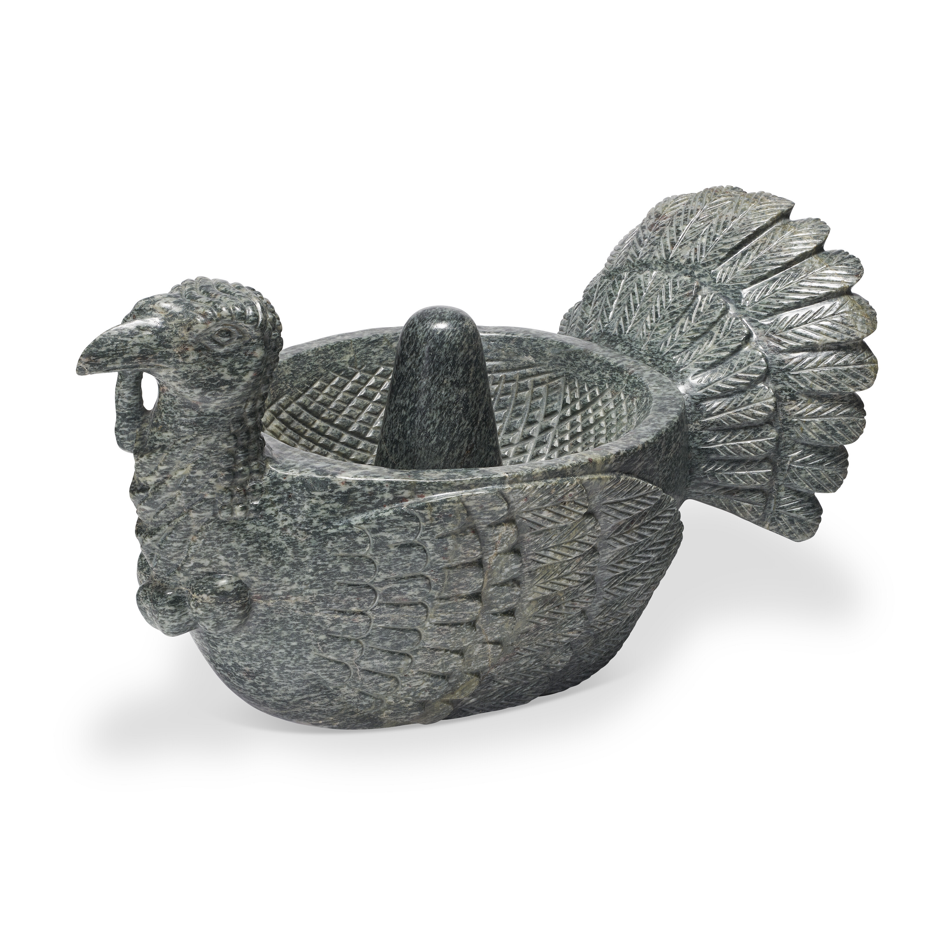 Artwork by José Trinidad Zagal Silva, Turkey Molcajete, Made of black marble
