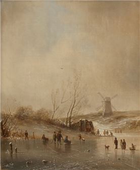 Personen auf einem zugefrorenen See - Robert von Reichert