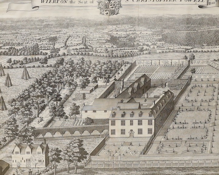 Artwork by Thomas Badeslade, Views of Boughton Court and Wierton, Made of engravings