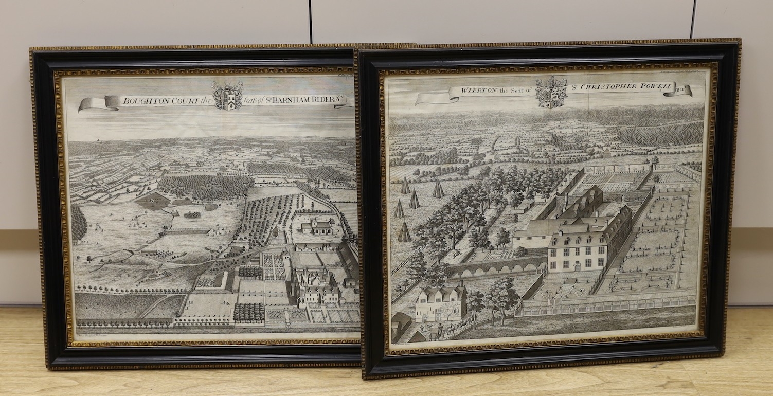 Artwork by Thomas Badeslade, Views of Boughton Court and Wierton, Made of engravings