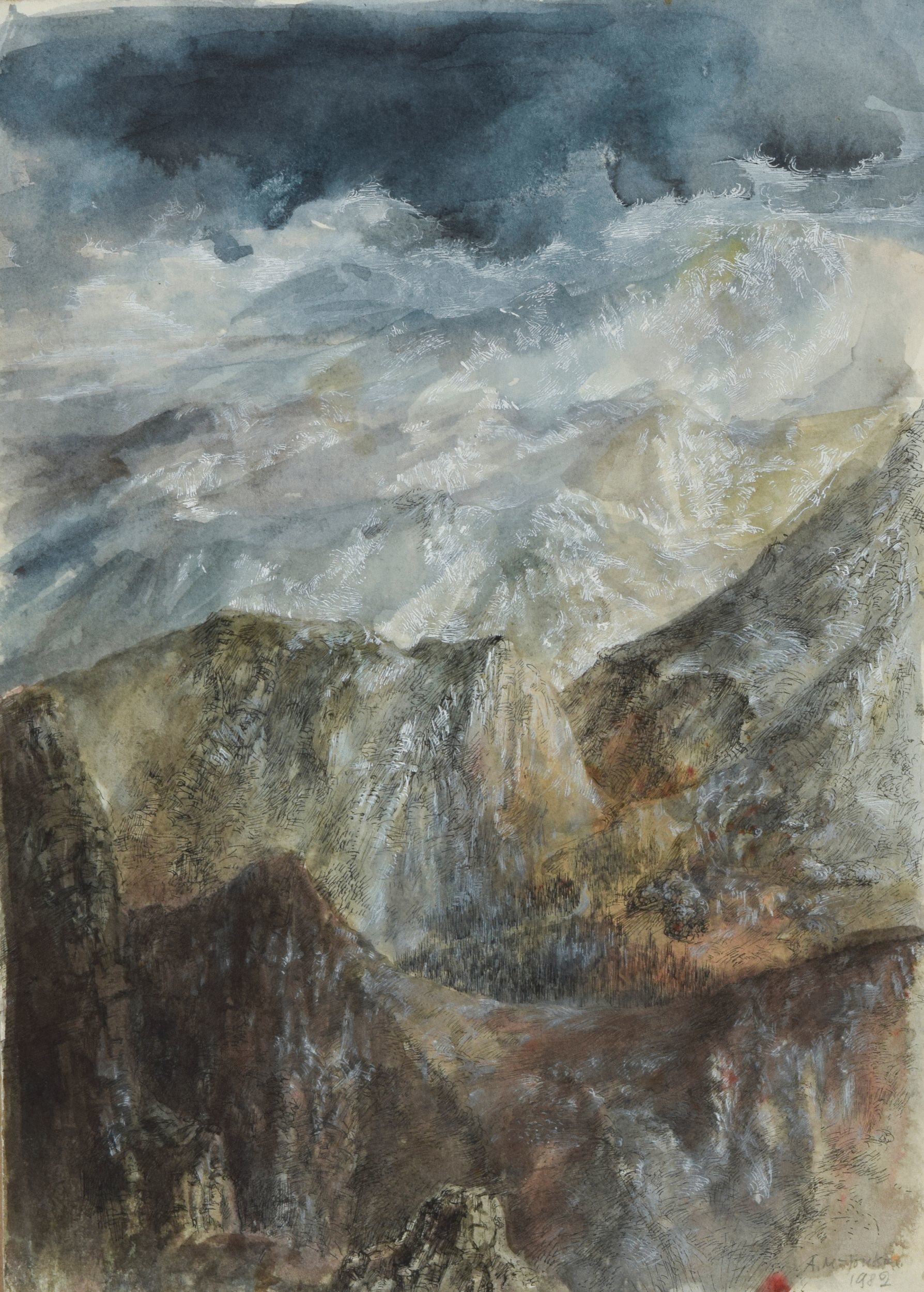 Artwork by Alexandra Müller-Jontschewa, TATRI, Made of Aquarell und Gouache über Feder auf Papier