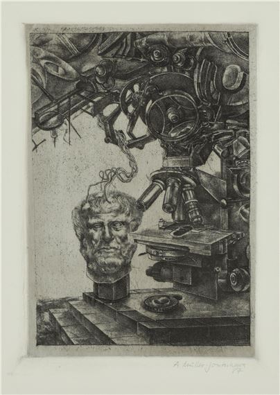 BAUERNKRIEG; DISKOTHEK ; fantastische Maschinenkomposition mit Gelehrtenbüste