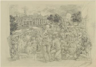 Sommerliche BADESZENERIE vor einem Kurhaus - Alexandra Müller-Jontschewa