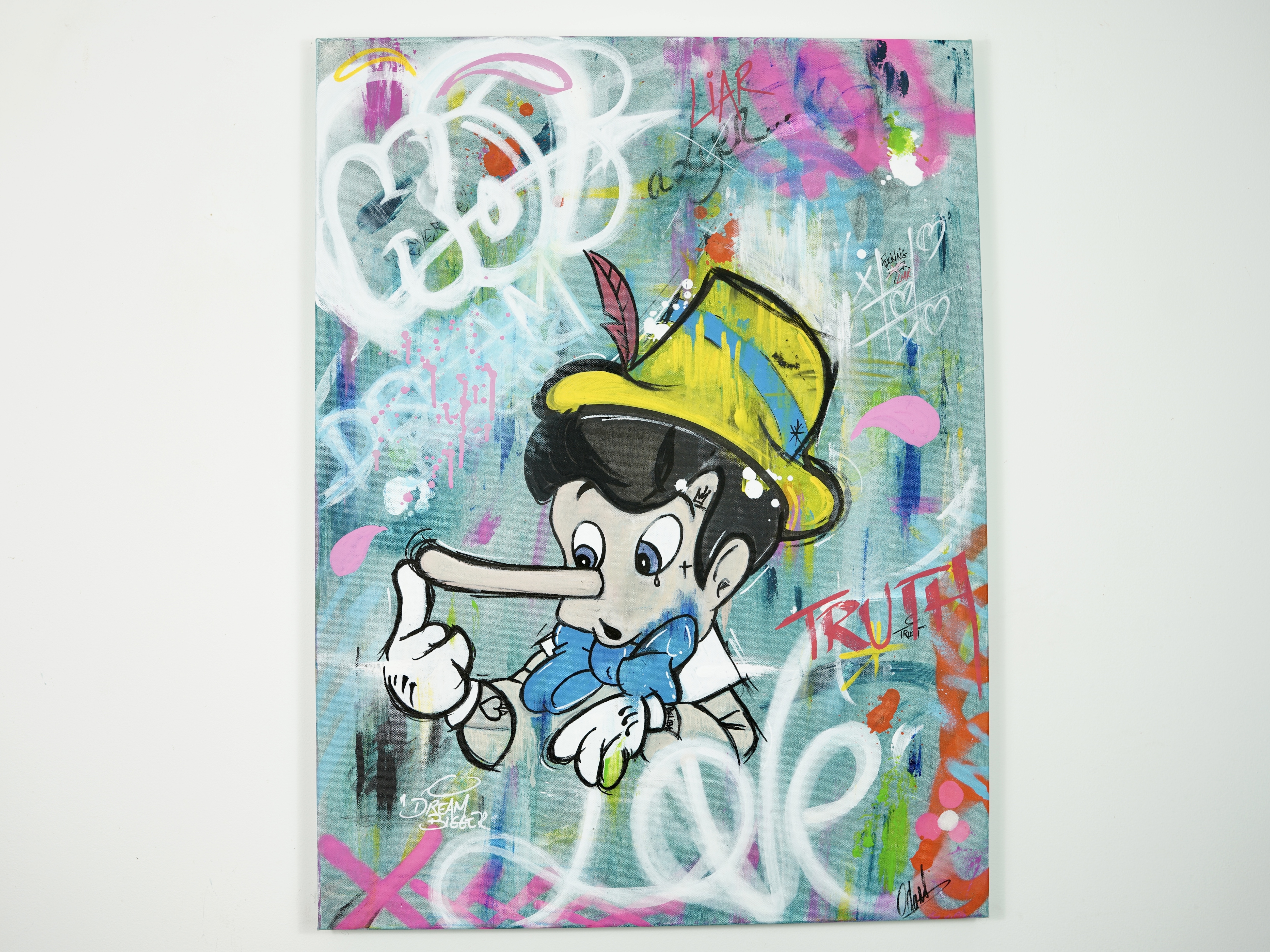 Artwork by Odart, Not a liar, Made of mixed media on canvas