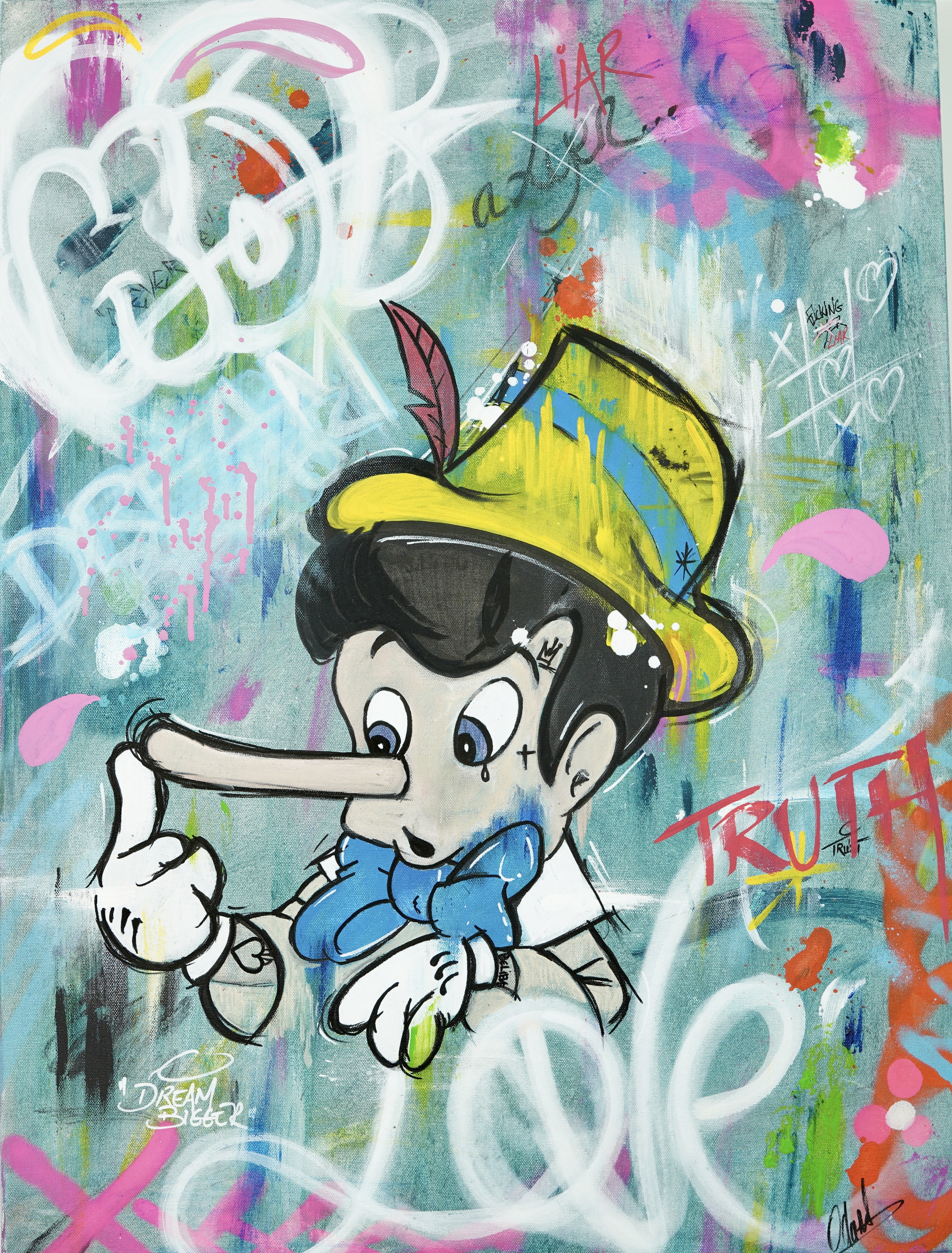 Artwork by Odart, Not a liar, Made of mixed media on canvas