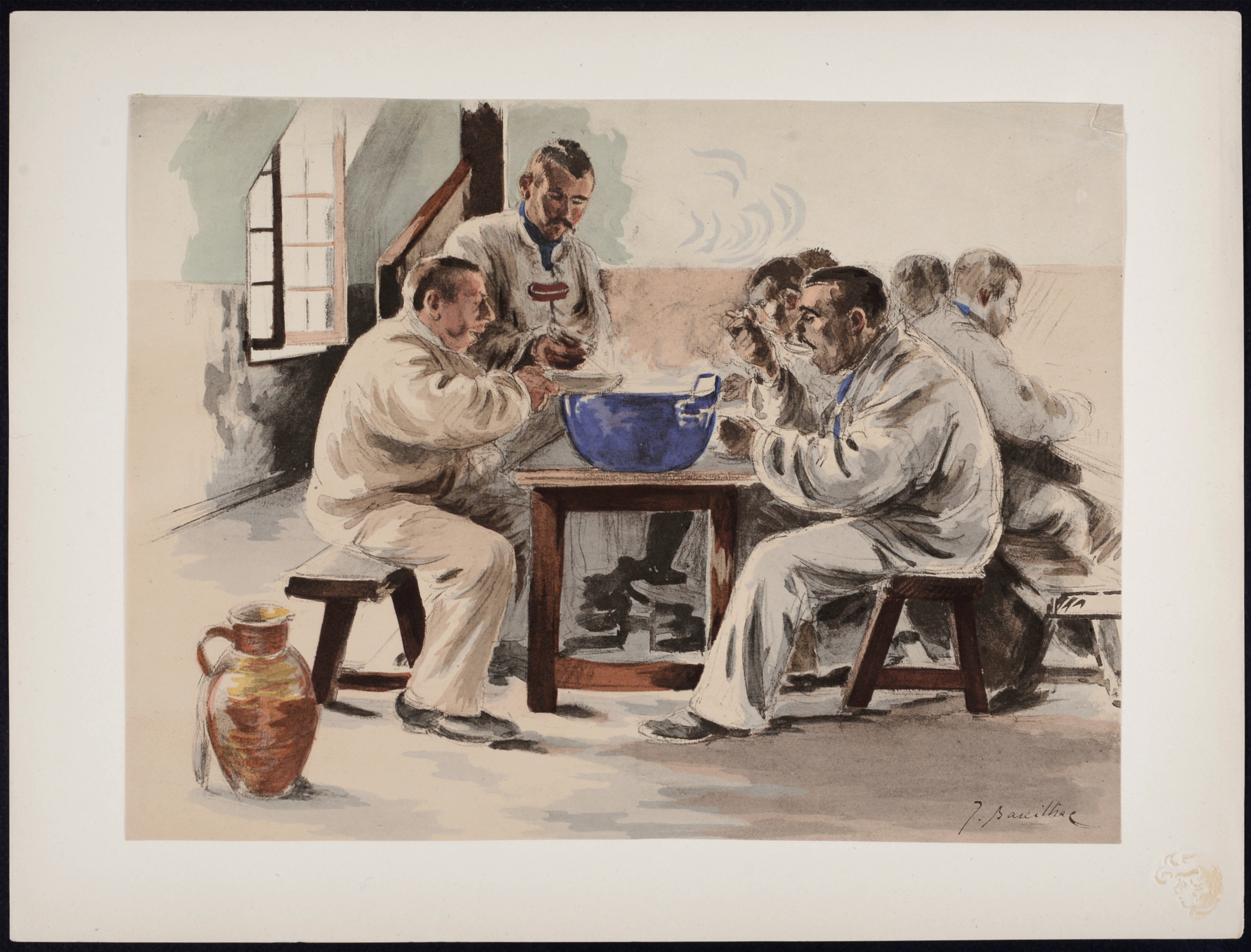 Artwork by Jacques Baseilhac, La Soupe à la Chambrée, Made of lithograph on wove paper