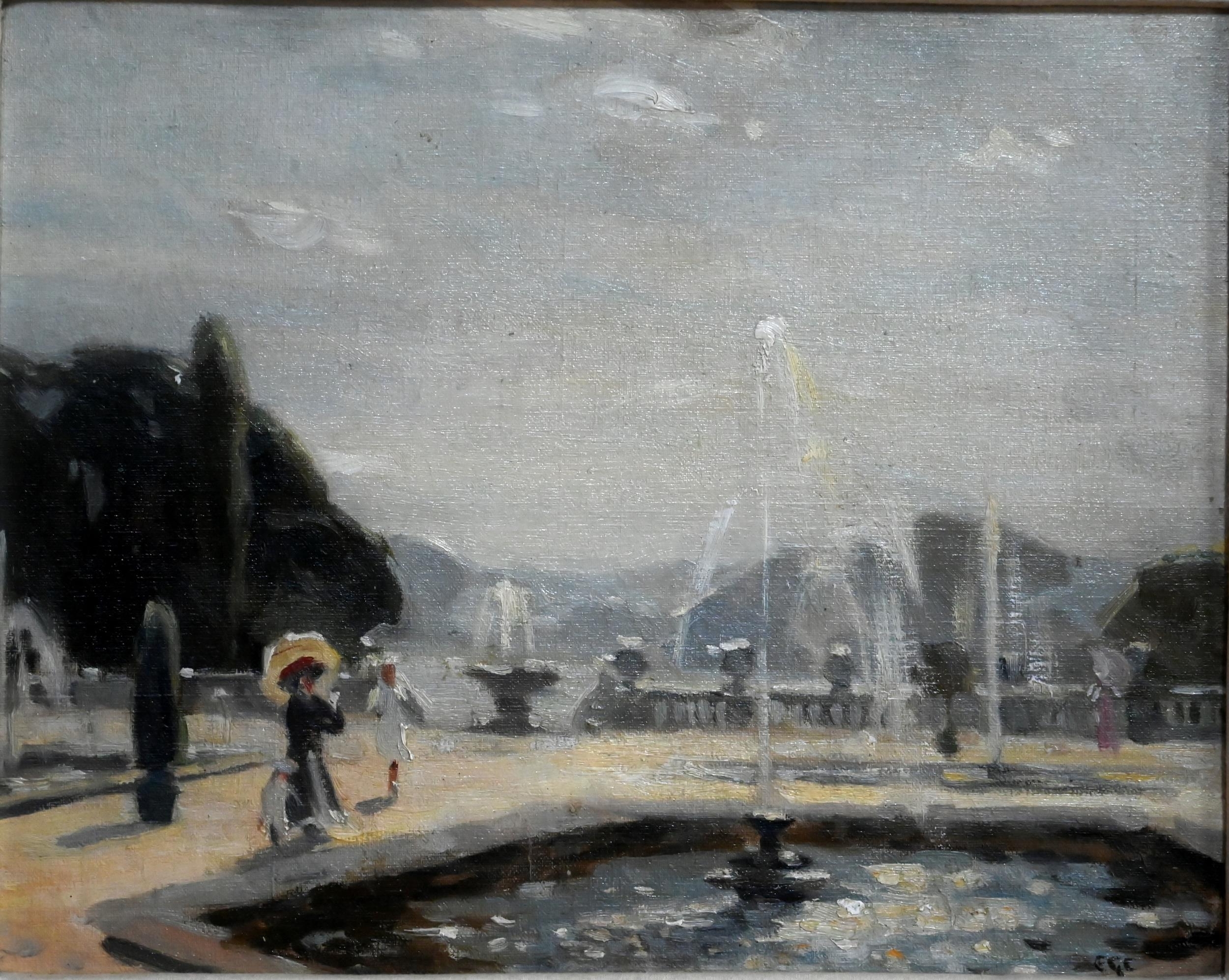 Artwork by Emily Court, The Fountain, Made of oil on board