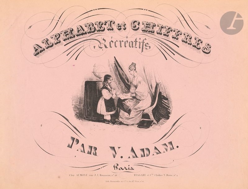 Artwork by Victor Adam, ADAM (Victor).
Recreational Alphabet and... - Lot 99 - Ader, Made of engraved plates, pink paper covers preserved