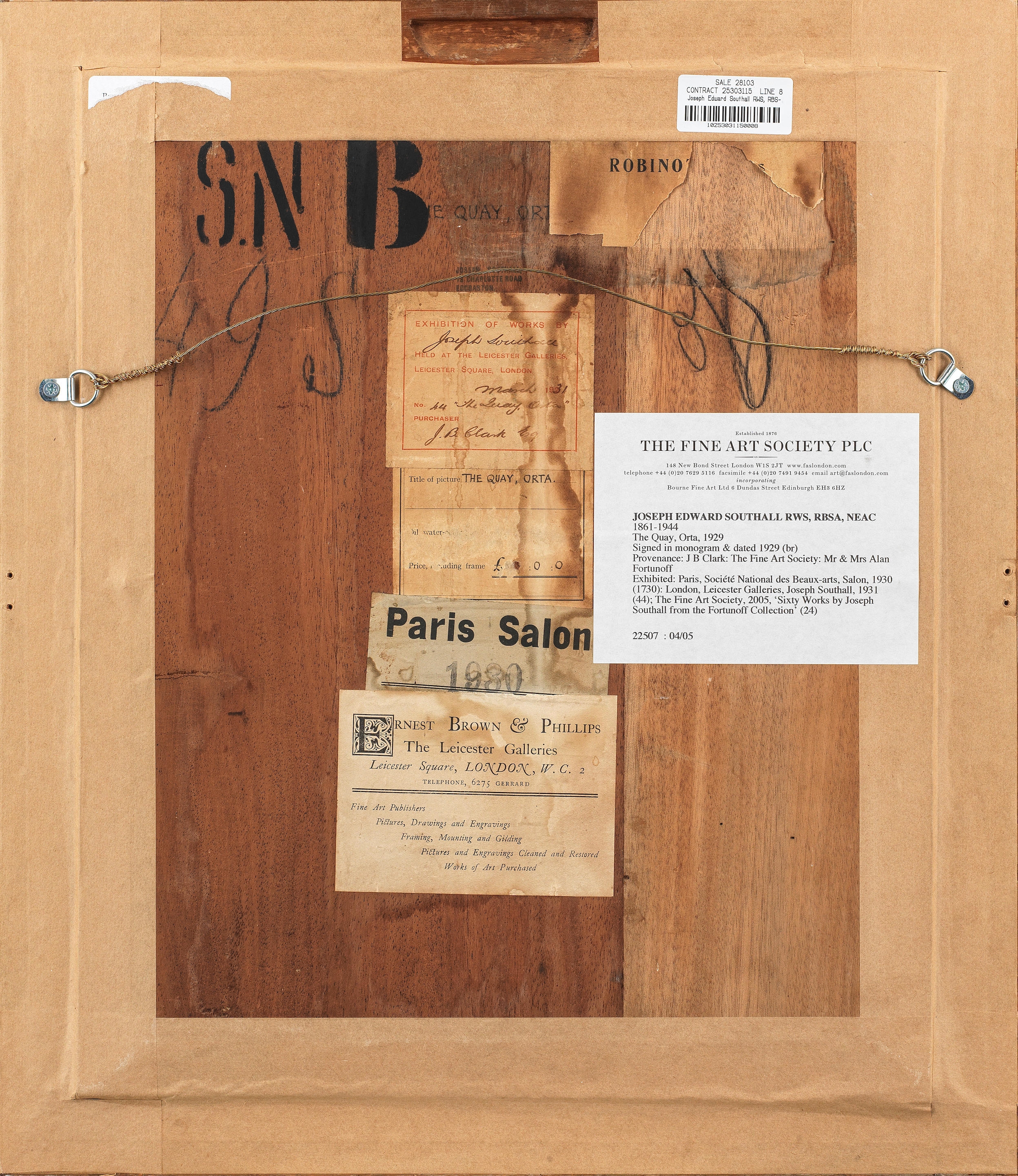 Artwork by Joseph Edward Southall, The Quay, Orta, Made of watercolour on linen