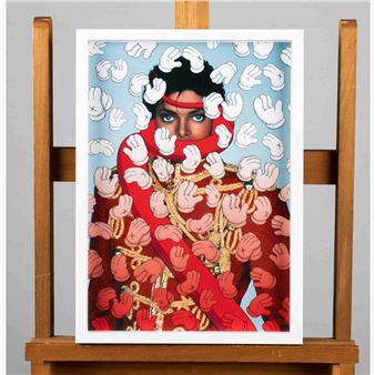 限定品 カウズ 額装済/Michael Jackson ON the Wall Michael