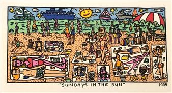 James Rizzi | Sundays in the Sun (1995) | MutualArt