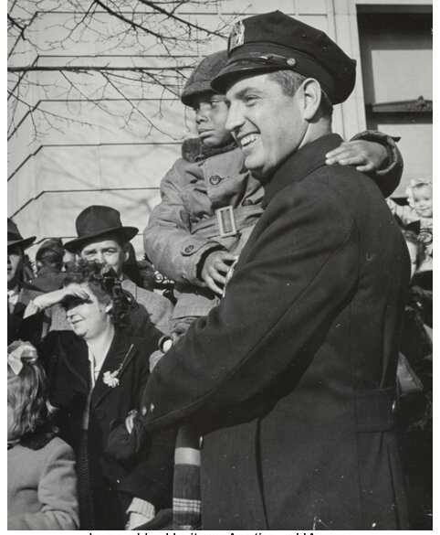 Artwork by Arthur Rickerby, Sledding, NYC; Parade, NYC; Scared African-American Boy held by Smiling Police Officer during a Parade, NYC (3 works), Made of Gelatin silver prints