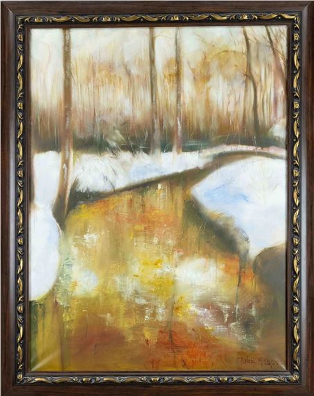 Stream in a snowy winter forest - T. van Megeren