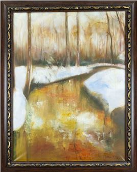 Stream in a snowy winter forest - T. van Megeren