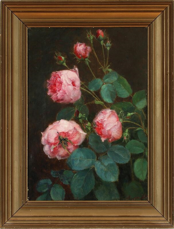 Henriette Augusta Johanne Dohlmann | A bow of heavy pink roses | MutualArt
