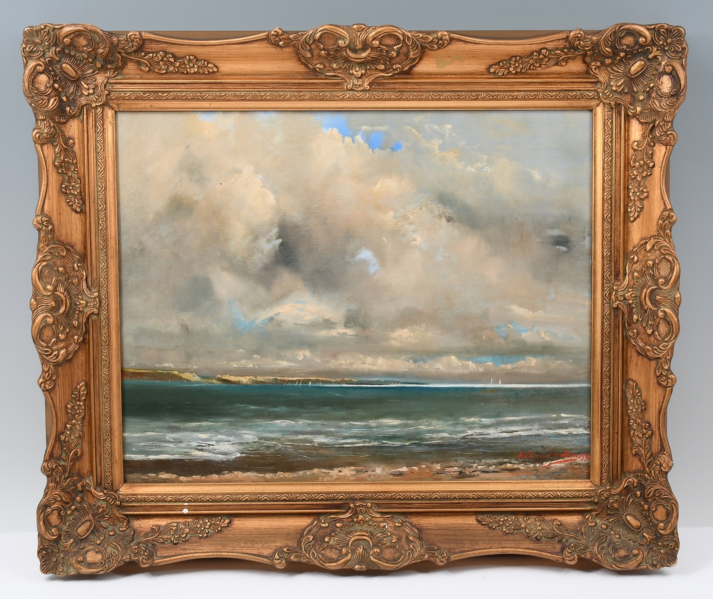 Anthony Woodbridge COASTAL PAINTING WITH SAILBOATS MutualArt