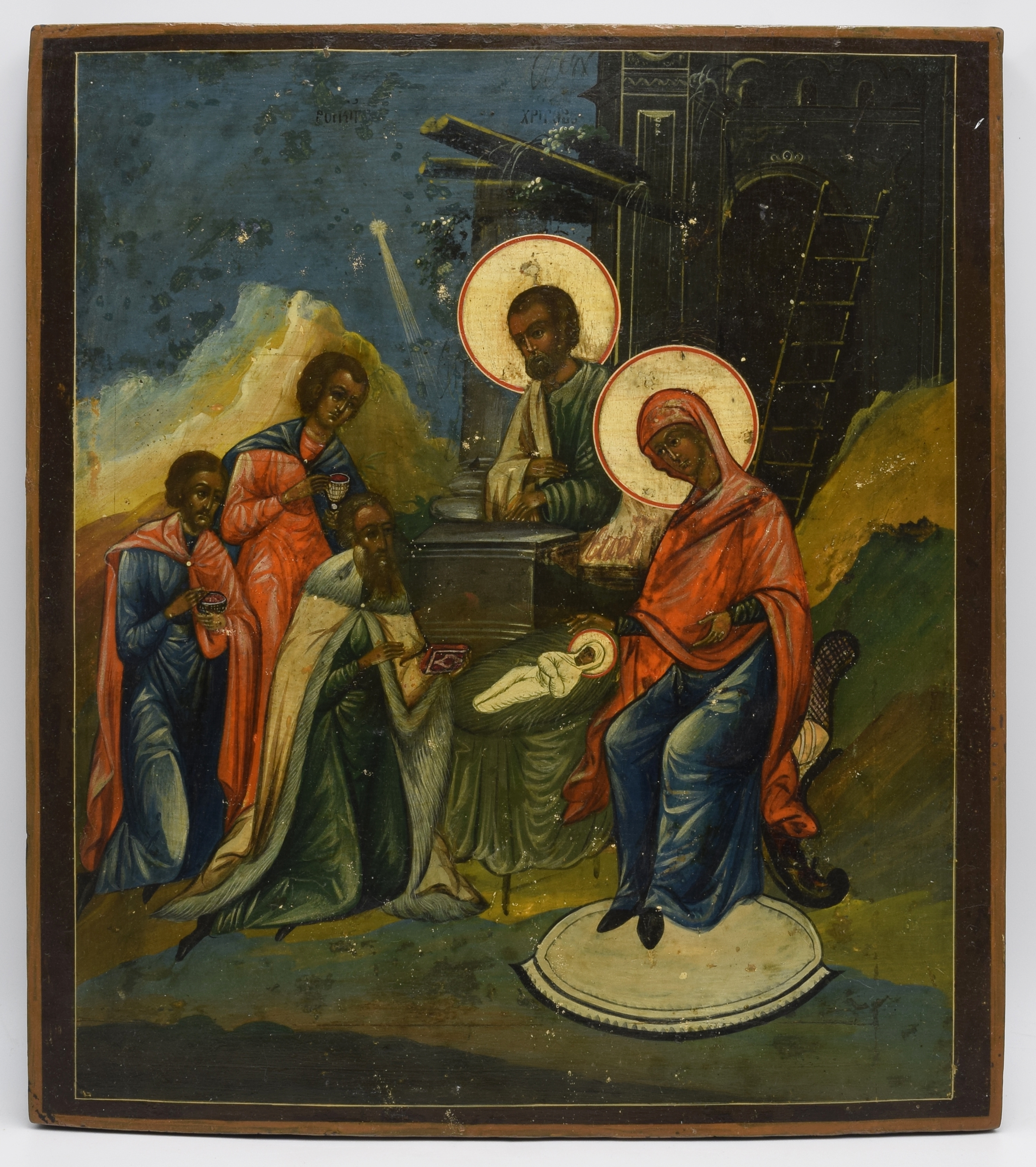 Russian School, 19th Century | Ikona - Pokłon Trzech Króli | MutualArt