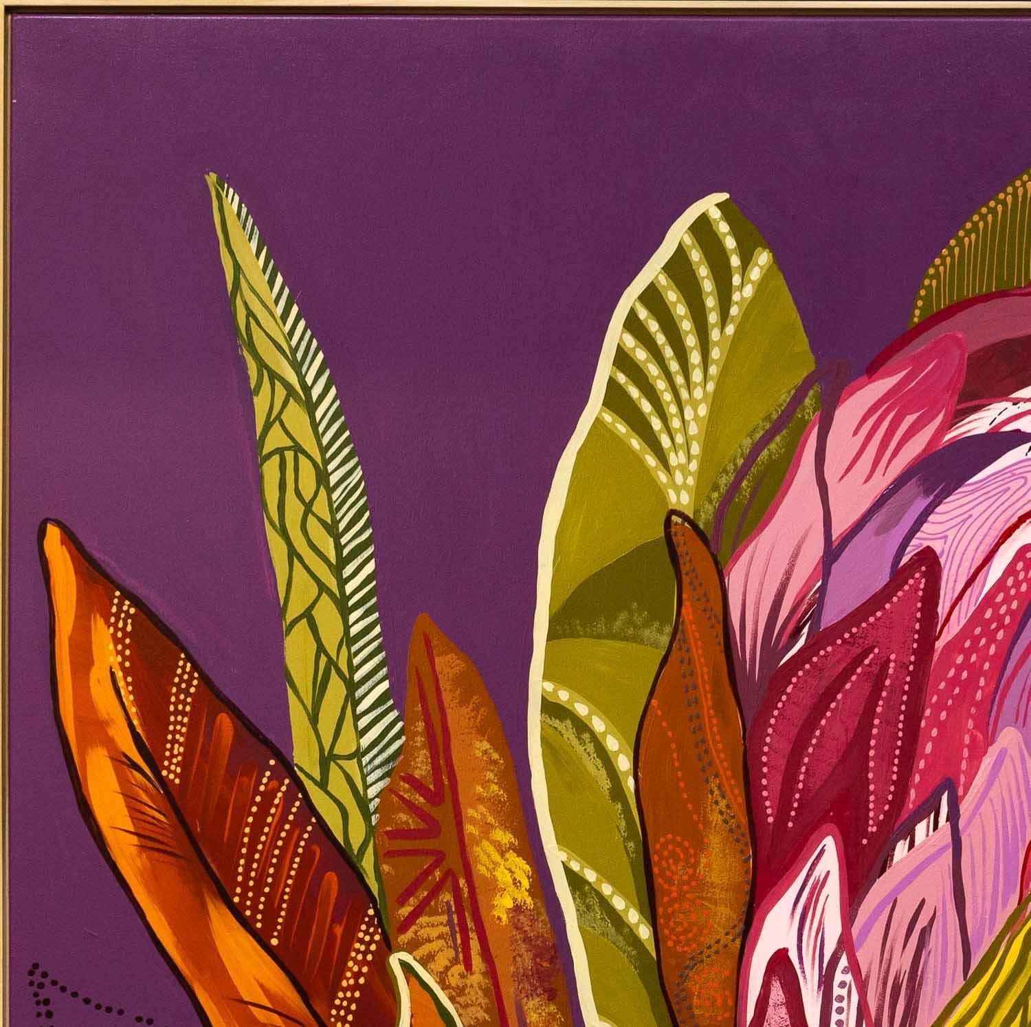Artwork by Giada Pasquetto, Protea in Bloom, Made of Mixed media on canvas