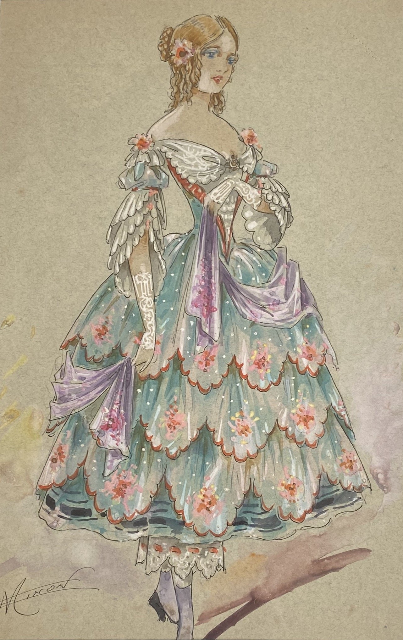 Artwork by Arthur Minon, Danseuse, Made of Watercolors and gouaches on paper