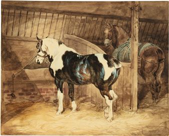 Deux chevaux à l'écurie - Jean Louis André Théodore Géricault