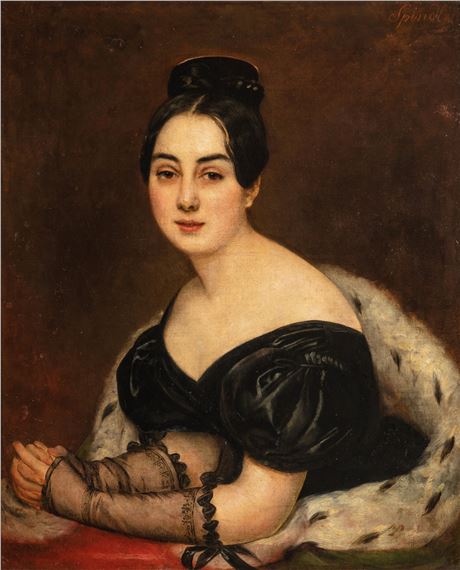 Portrait de Zoë Elmore en manteau d'hermine by Louis Pierre Spindler