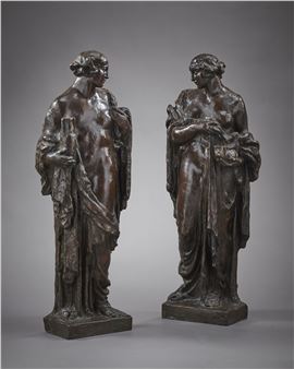 Pair of Female Allegories - Angelo Zanelli