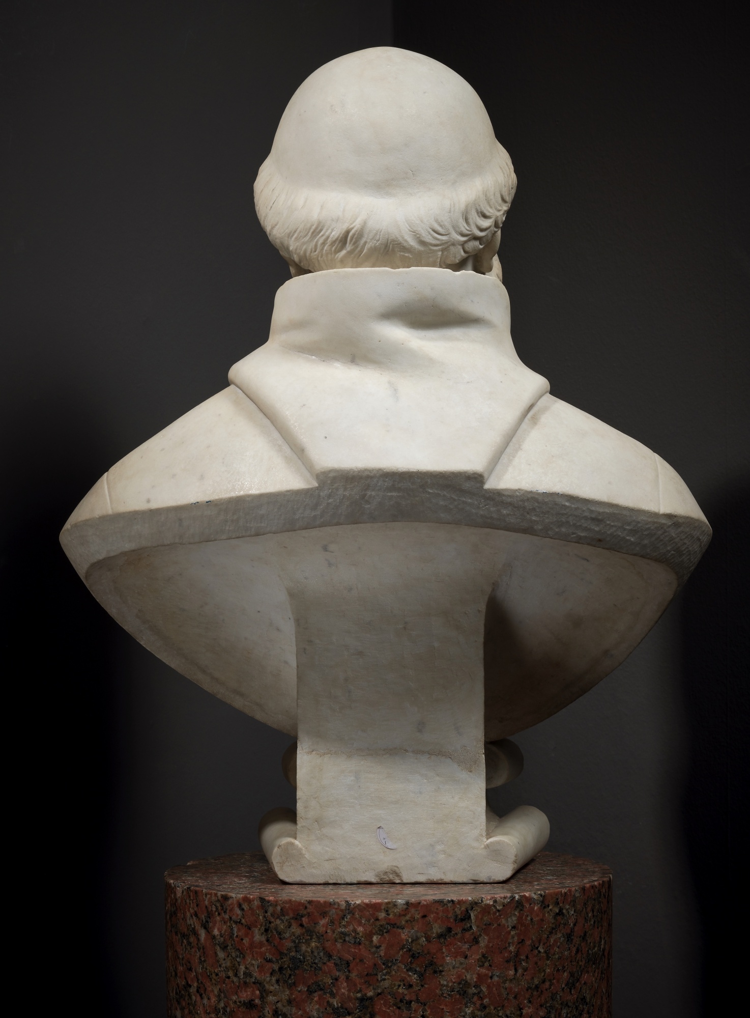 Artwork by Agostino Zoppo, Bust of Guido of Arezzo, Made of marble