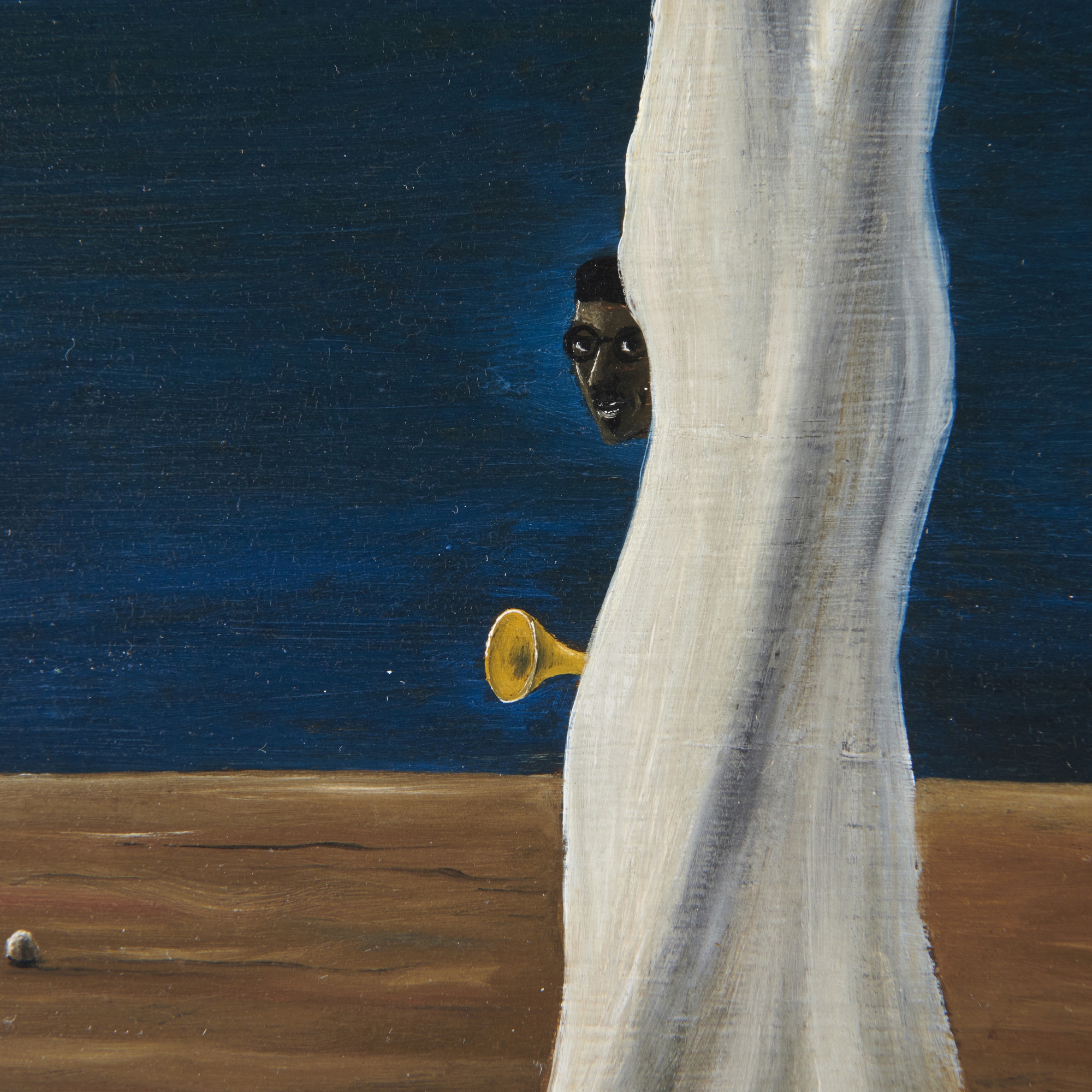 Artwork by Gertrude Abercrombie, Dizzy Gillespie, Made of oil on Masonite