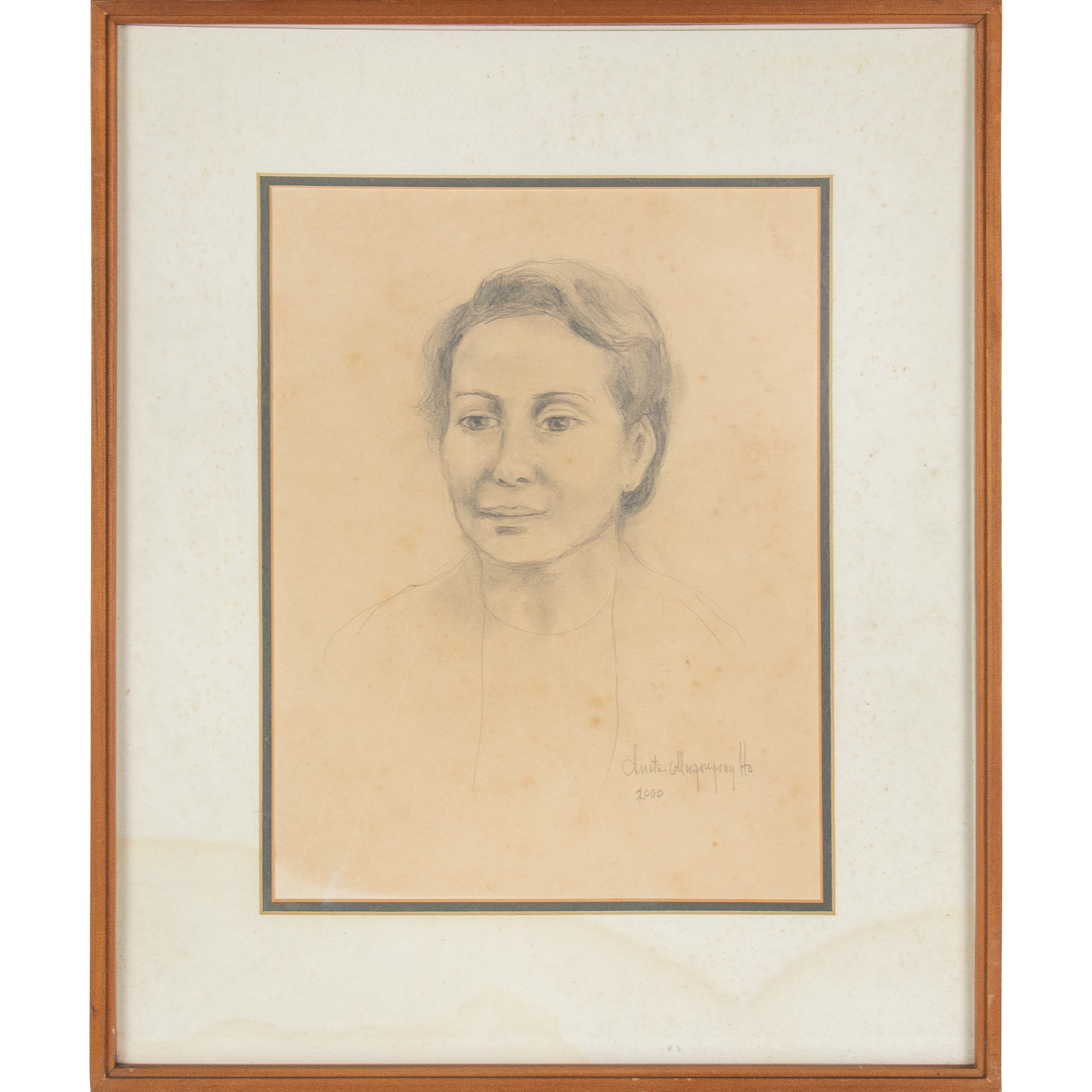 Artwork by Anita Magsaysay-Ho, Untitled (Serene Lady), Made of Graphite on paper