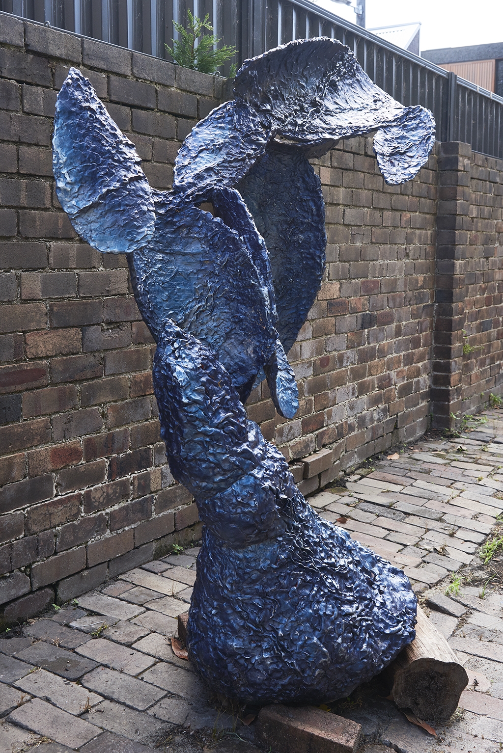 Artwork by David Wilson, Blue Vertical, Made of painted steel