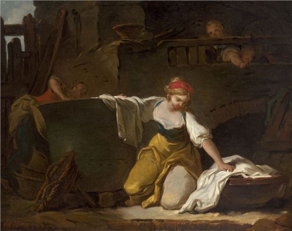 Jeunes lavandières by Jean-Honoré Fragonard, 1732