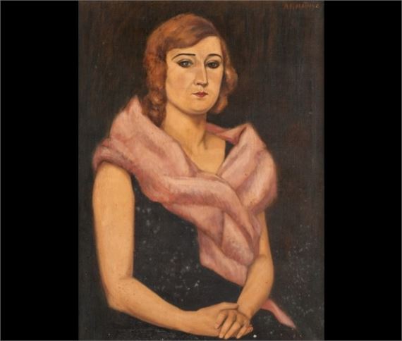 Albert François Mathys | Portrait de Christine Decoeur (1931) | MutualArt