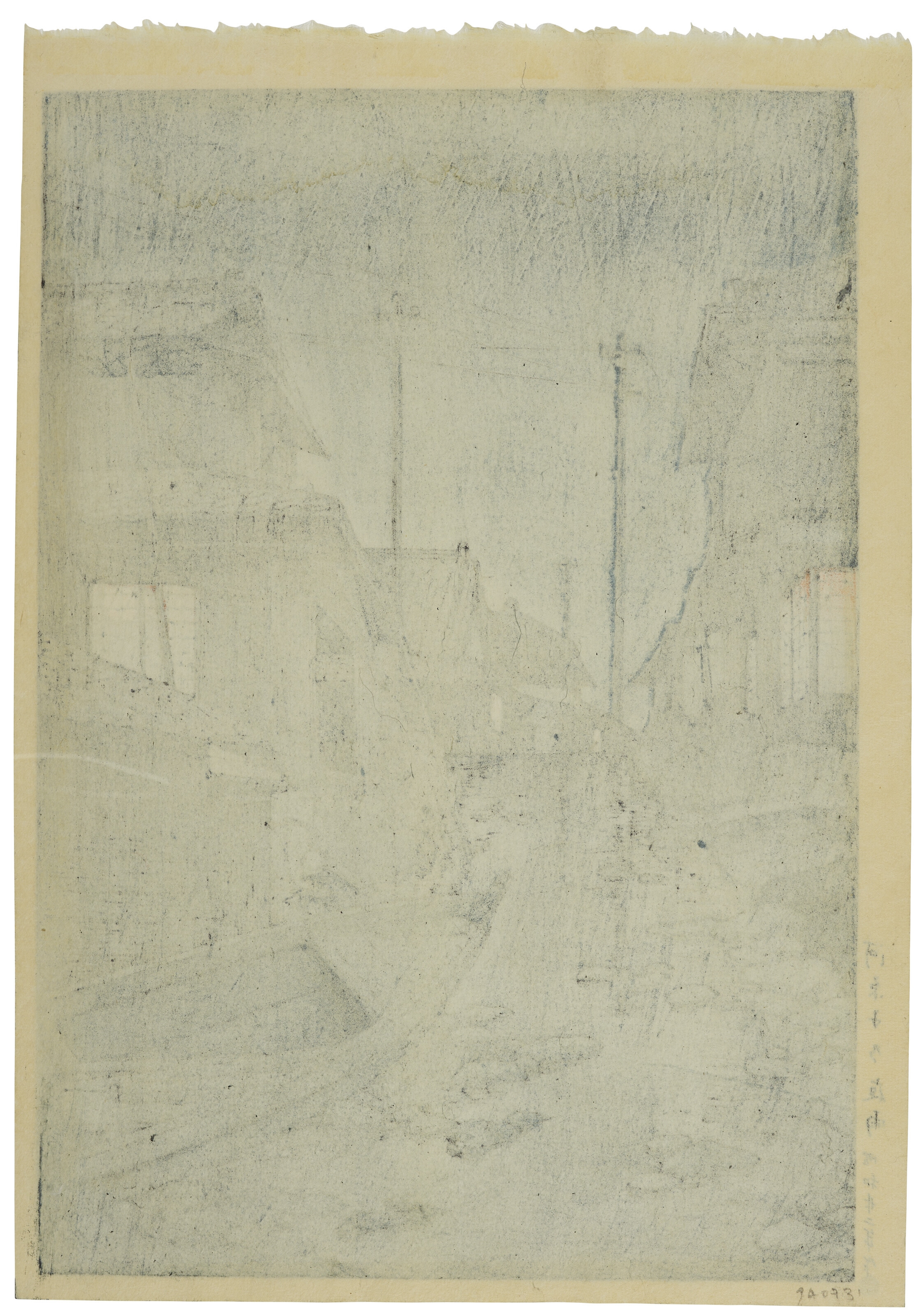 Artwork by Hasui Kawase, Kawarago no yau (Night rain at Kawarago), Made of Woodblock print