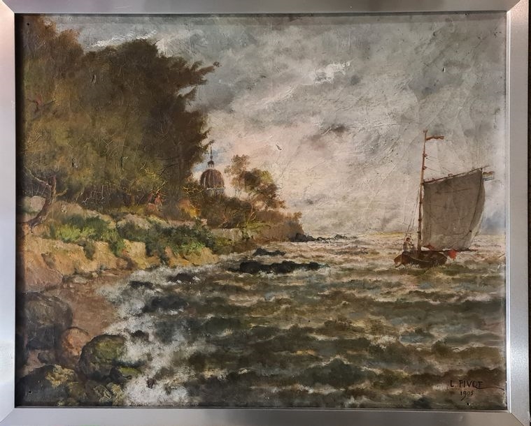 Artwork by Louis Pivot, Seaside, Made of Oil on canvas