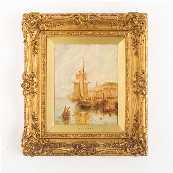 Marina con velieri by William Joseph Julius Caesar Bond