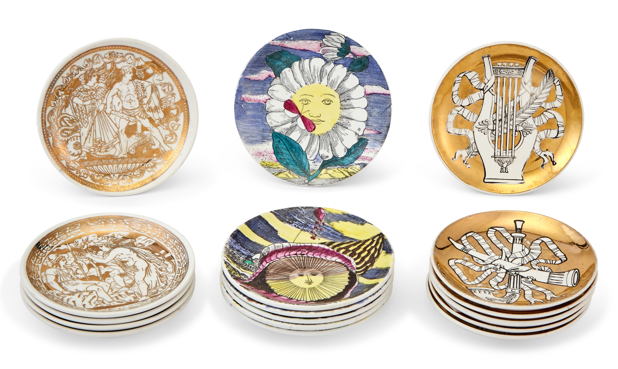137: PIERO FORNASETTI, Collection of eight Tema e Variazioni plates <  Living Contemporary, 7 October 2021 < Auctions