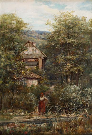 Girl by the water by Alexander Mroczkowski, 1898