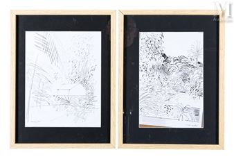 Paire de paysages d'Indochine - Maurice Genis