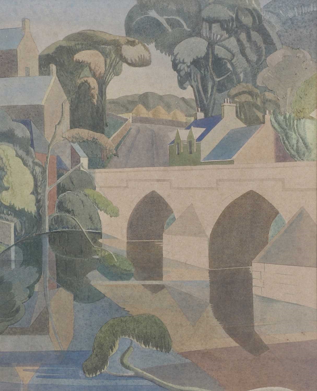 Robert Scott Irvine Cramond Bridge'inscribed with title on artist's