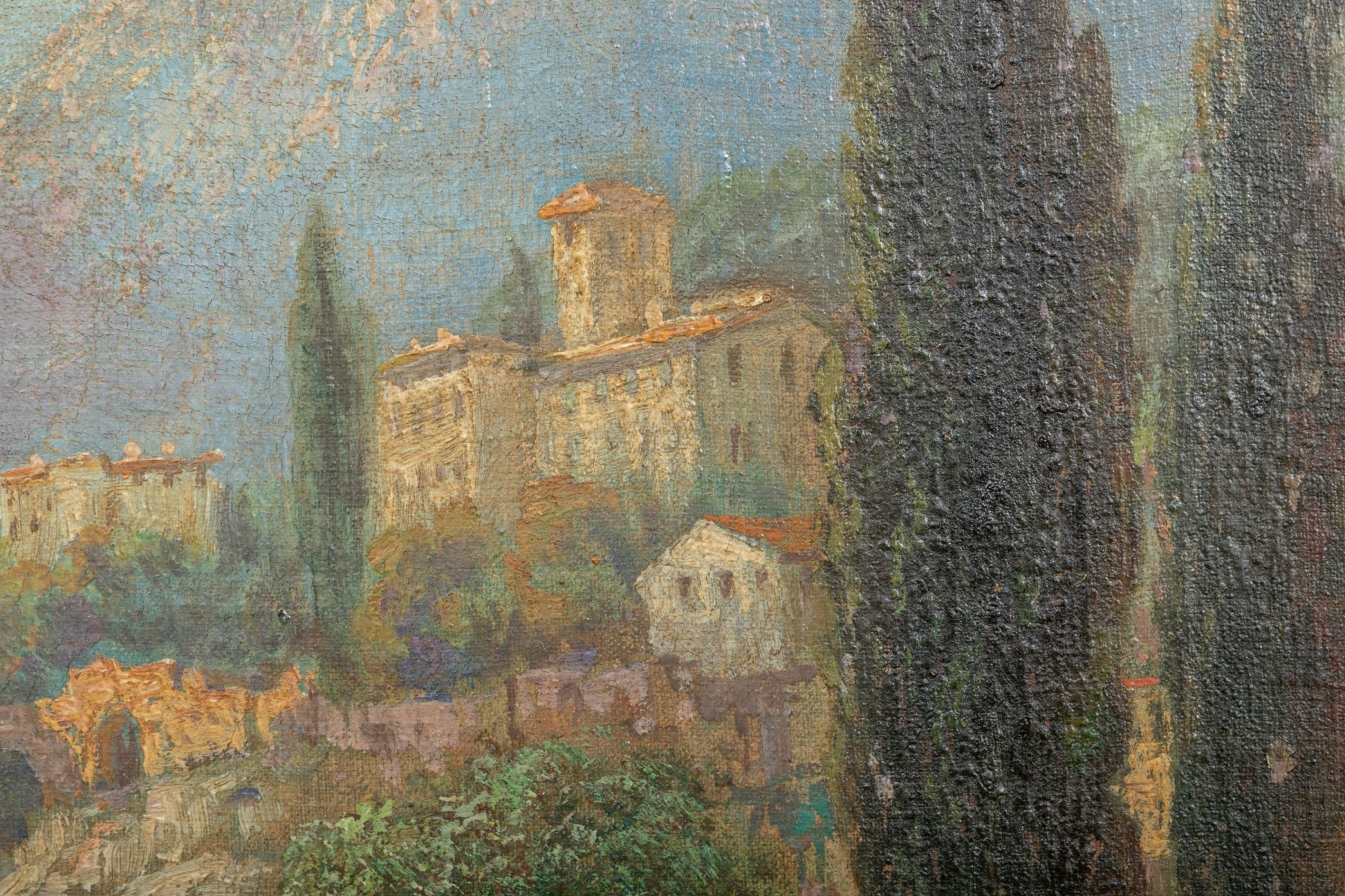 Artwork by V. Ricardo, Italian Landscape, Made of oil on canvas