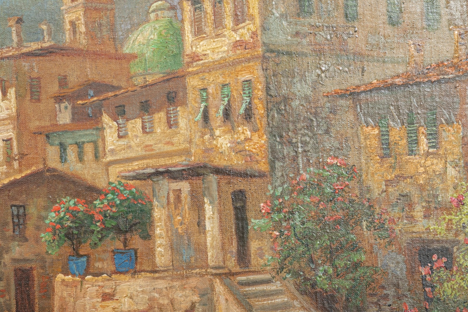 Artwork by V. Ricardo, Italian Landscape, Made of oil on canvas