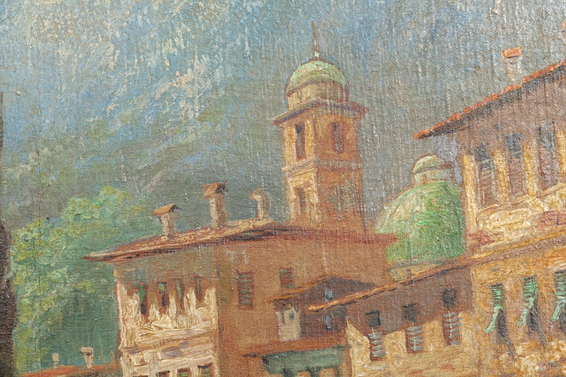 Artwork by V. Ricardo, Italian Landscape, Made of oil on canvas