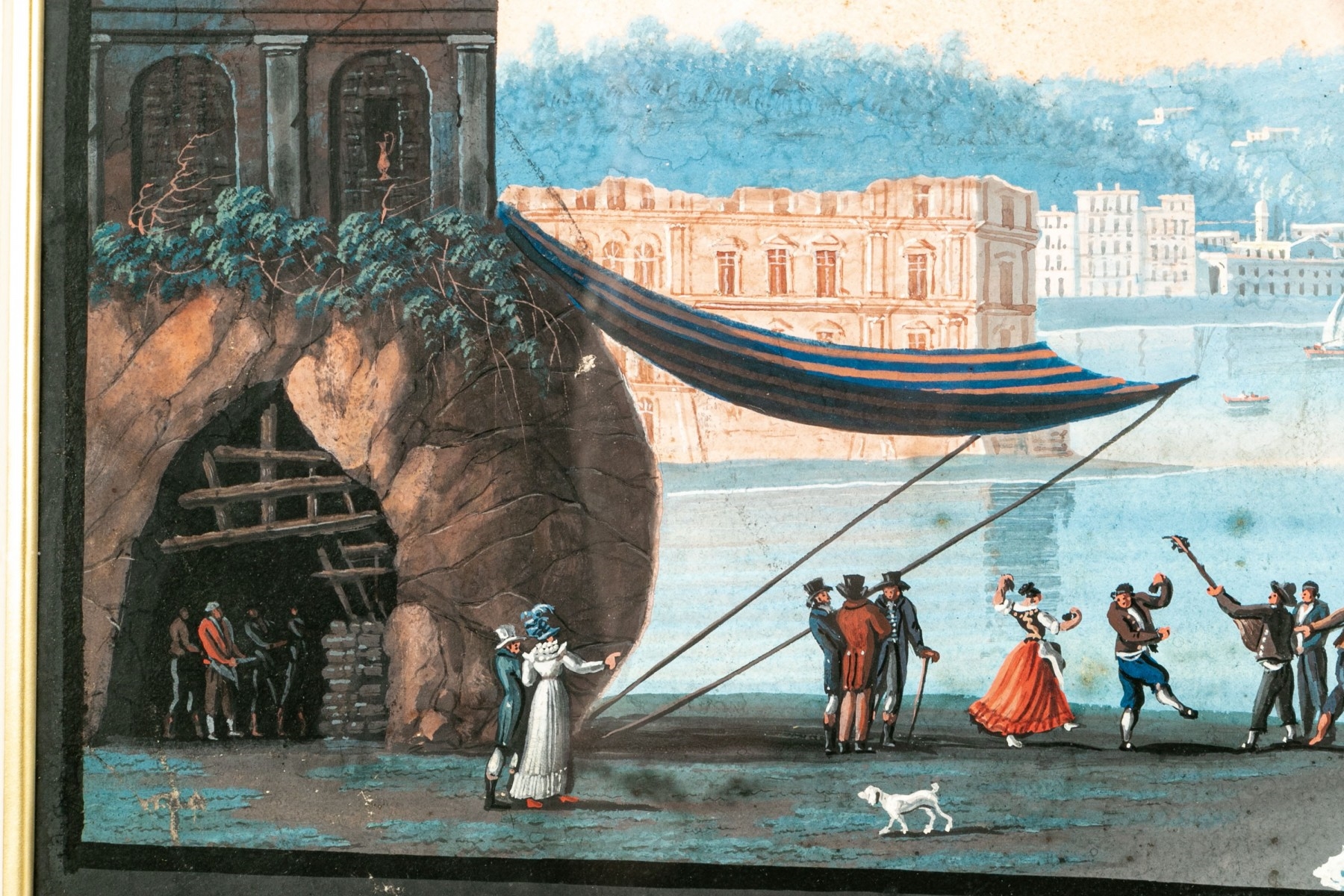 Artwork by Charles Glass, View Of Naples From Posilipo, Made of watercolor and gouache on paper