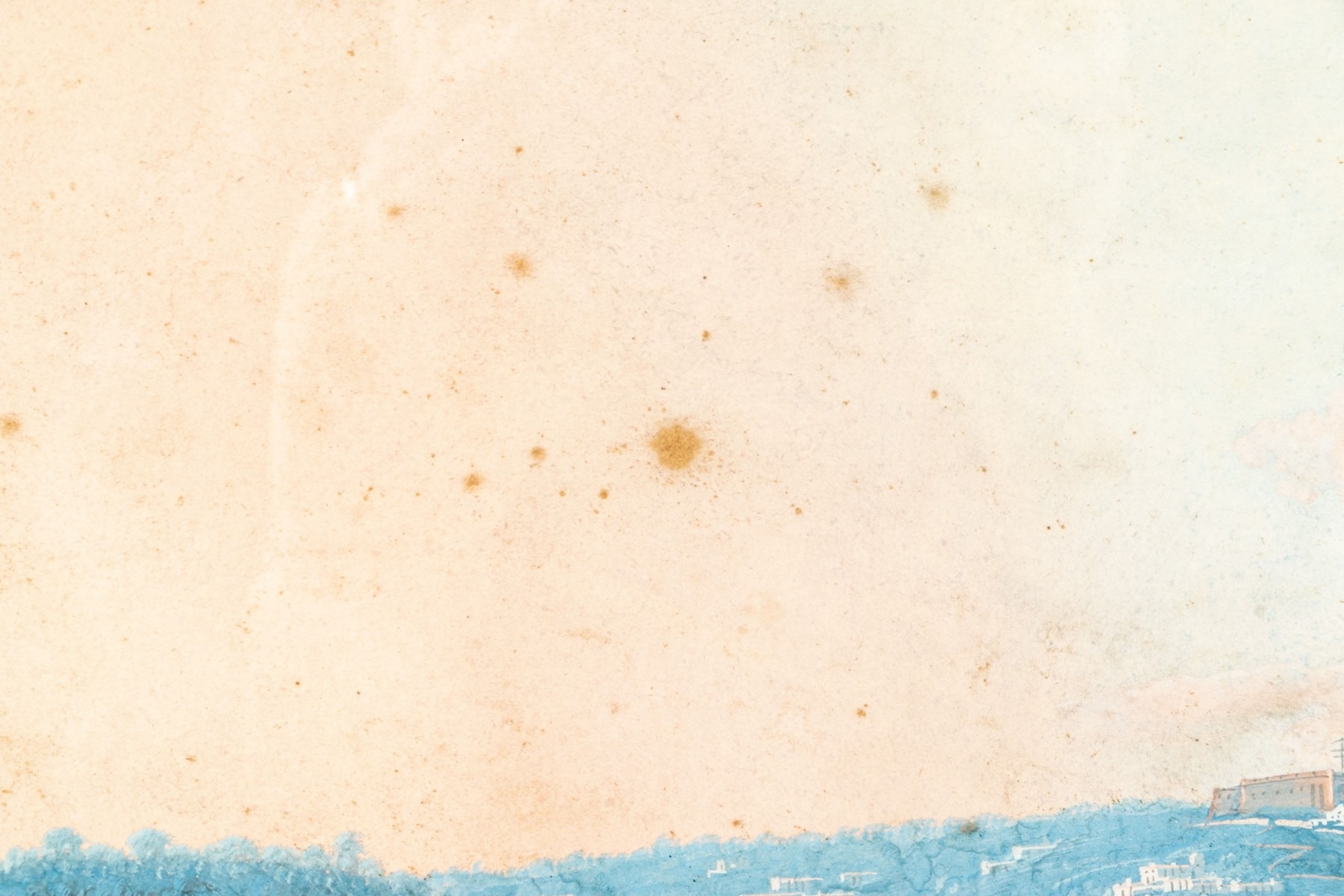 Artwork by Charles Glass, View Of Naples From Posilipo, Made of watercolor and gouache on paper