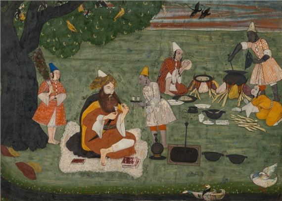 Outdoor scene by Indian School, 18th Century