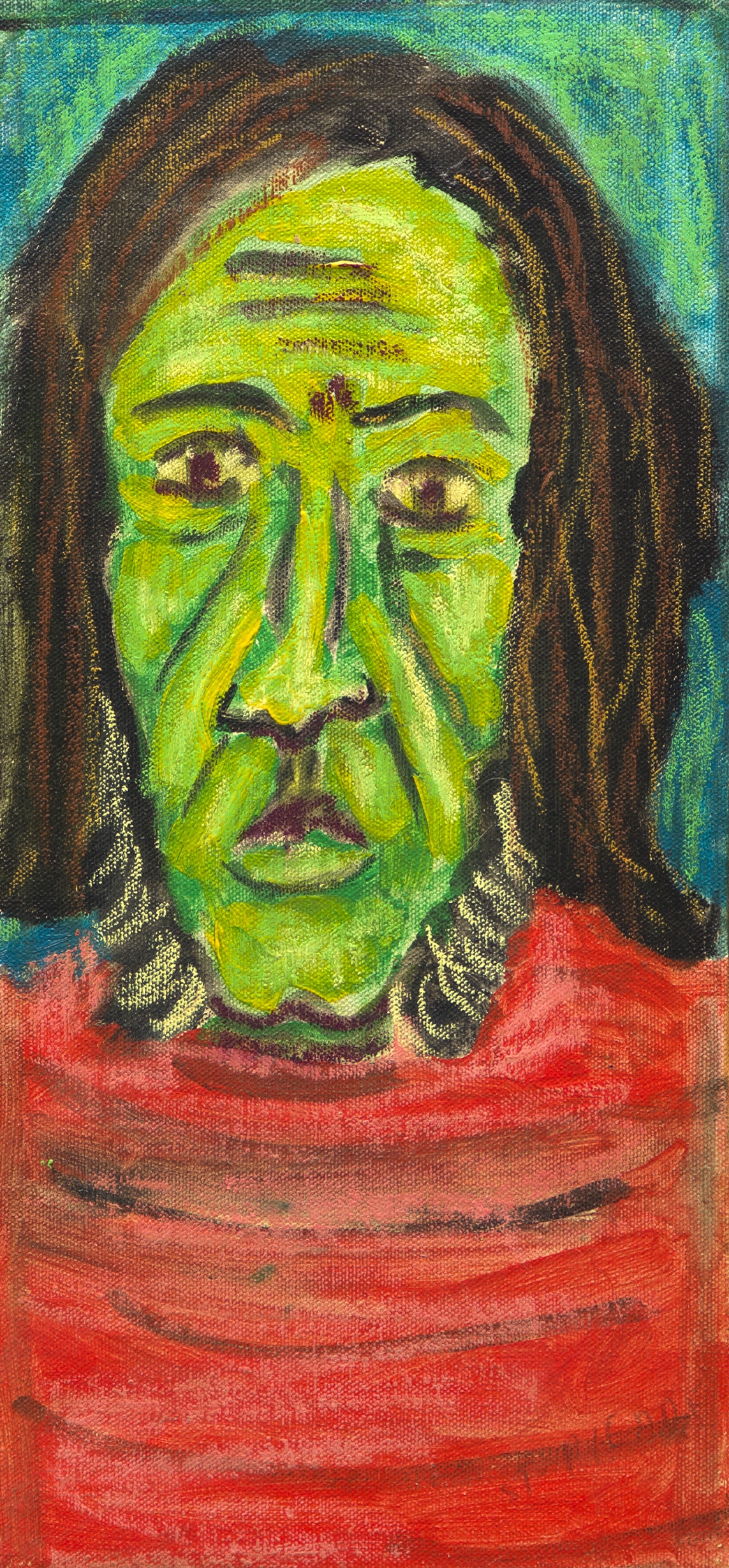 Artwork by Georges Saint-pierre, Visage d'homme, Made of Acrylic on canvas mounted on panel