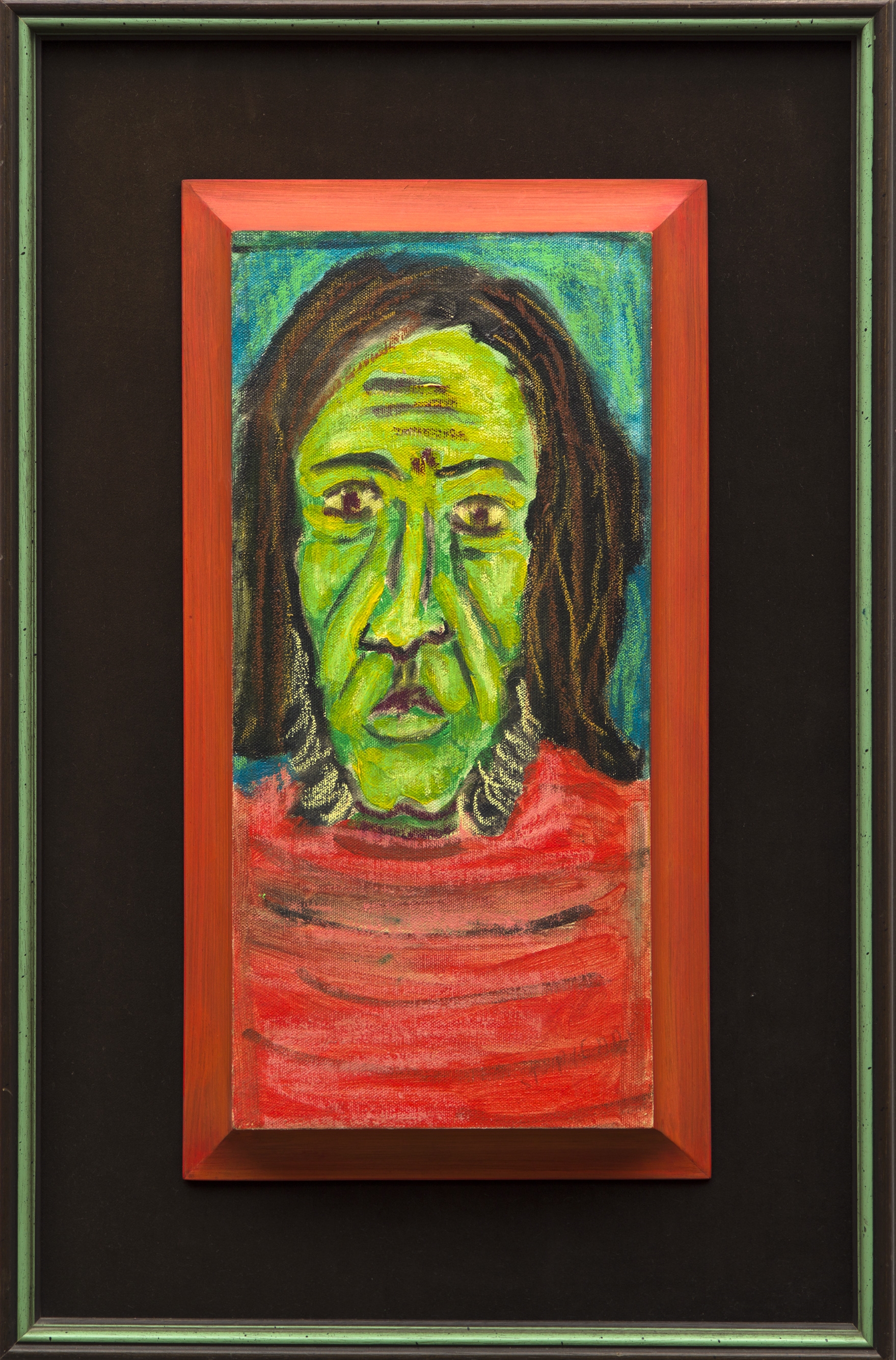 Artwork by Georges Saint-pierre, Visage d'homme, Made of Acrylic on canvas mounted on panel