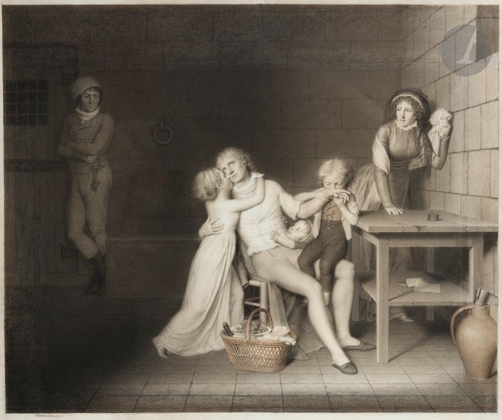 Artwork by Hilaire‏ Ledru, Hilaire Ledru, Made of black stone, chalk, white chalk and white gouache