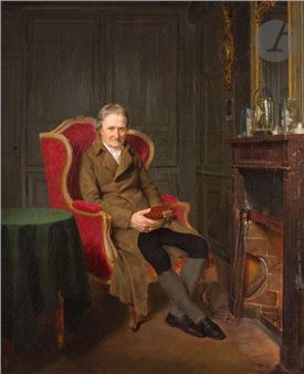 Portrait of a man by the fire - Charles Duchesne